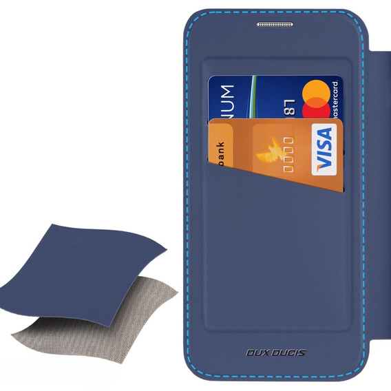 Dux Ducis Huse pentru Samsung Galaxy S25 Edge, Skin X Pro, MagSafe, albastru închis