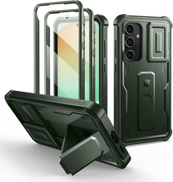 Husă blindată pentru Samsung Galaxy S24 FE, Dexnor Full Body (Two Frames), verde