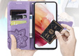 Cu clapetă pentru Motorola Moto E14, Butterfly, violet