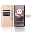 Husa cu clapetă pentru Motorola Moto G86 Power 5G, Wallet Rhombus, de aur