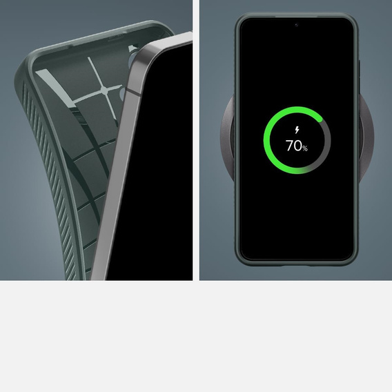 Carcasa Spigen pentru Samsung Galaxy S24, Liquid Air, verde + 9H Tempered Glass