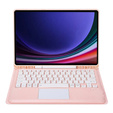 Carcasă + tastatură Samsung Galaxy Tab S9+, Leather Pen Slot TouchPad, roz rose gold