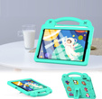 Husă pentru copii pentru iPad 10.2" 2021/2020/2019 (9/8/7 gen.) / Air 10.5" 2019 (3 gen.), Cute Patterns, cu suport, verde