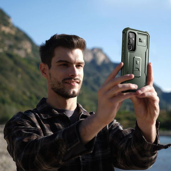 Husă blindată pentru Samsung Galaxy S23 FE, Dexnor Full Body (Two Frames), verde