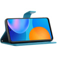 Cu clapetă pentru Samsung Galaxy M23, Butterfly, albastru