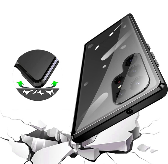 Husa pentru Samsung Galaxy S25 Ultra, Magnetic Dual Glass, negru