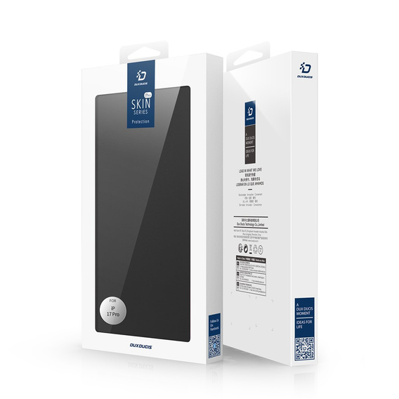 Husă Dux Ducis pentru iPhone 17 Pro, Skin Pro, cu clapetă, cu slot pentru card, negru