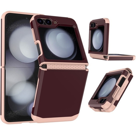 Husa blindată pentru Samsung Galaxy Z Flip7 FE / Z Flip6, Armorl Shockproof, maroon