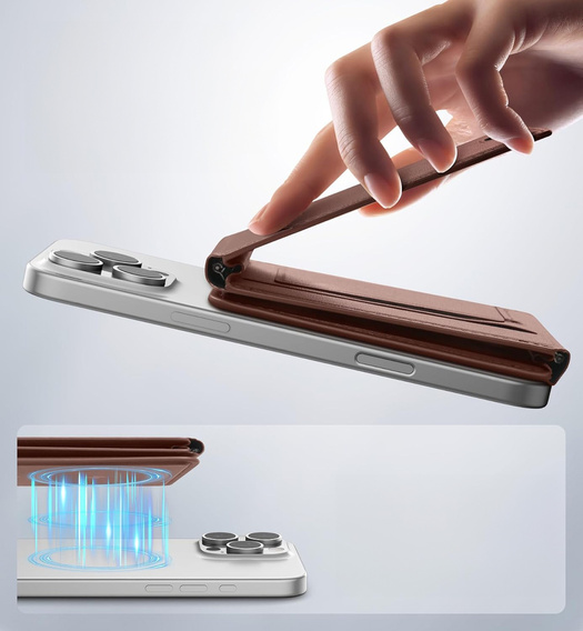Portofel magnetic cu localizare, NFC și suport pentru iPhone 16 Pro