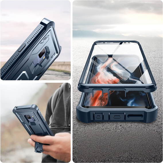 Husă blindată pentru Samsung Galaxy S9, Dexnor Full Body, albastru