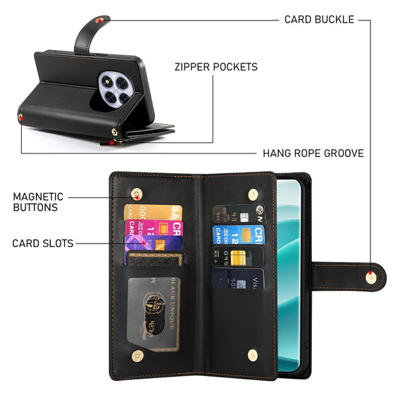 Husă flip cu buzunar cu fermoar pentru Xiaomi Redmi Note 15 Pro 5G