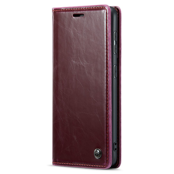 Carcasă flip CASEME pentru Samsung Galaxy S21, Waxy Textured, roșu