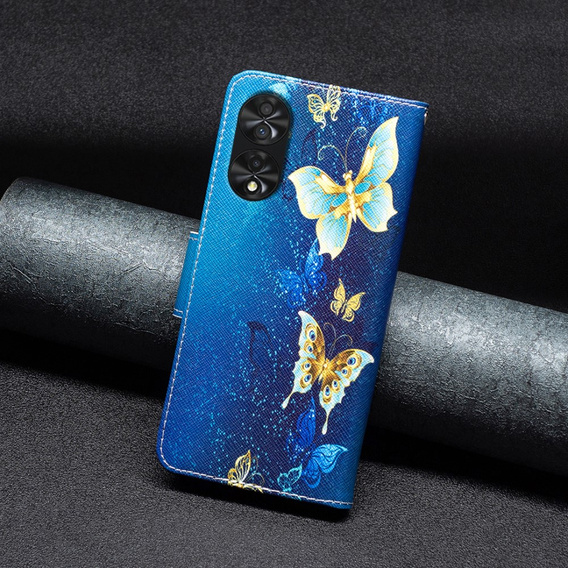 Cu clapetă pentru TCL 40 NxtPaper, Wallet, Butterflies albastru