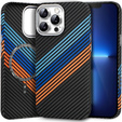 Carcasa pentru iPhone 13 Pro Max, Carbon Fiber MagSafe, albastru închis