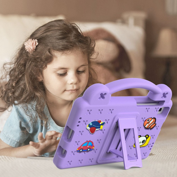 Husă pentru copii pentru Samsung Galaxy Tab A7 Lite 8.7 T220/T225, Cute Patterns, cu suport, violet