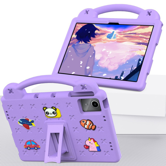 Husă pentru copii pentru Lenovo Tab M11, Cute Patterns, cu suport, violet