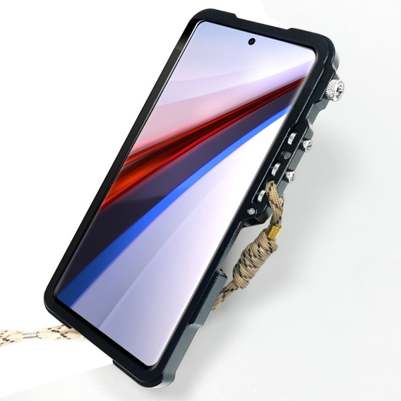 Husă pentru Xiaomi Redmi Note 13 Pro 4G / Xiaomi Redmi Note 14S / Xiaomi Poco M6 Pro 4G, Aluminium Alloy Bumper, negru