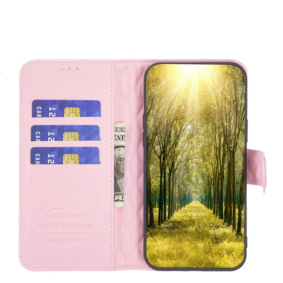 Cu clapetă pentru Samsung Galaxy M15 5G, Wallet, BINFEN COLOR, roz