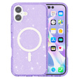 Husă pentru iPhone 17, pentru MagSafe, glitter, violet translucid