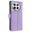Cu clapetă pentru OnePlus 12 5G, Wallet Zipper Pocket, violet