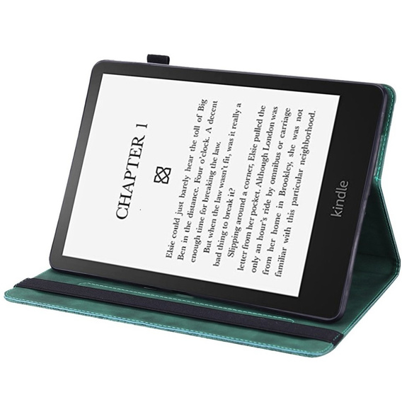 Husă cu clapetă pentru Amazon Kindle Paperwhite 5 (2021), flower, albastru