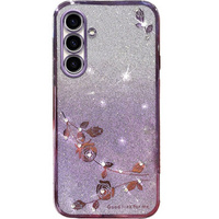 Husă pentru Samsung Galaxy A54, Glitter Flower, violet