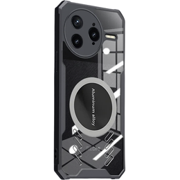 Carcasă pentru Xiaomi Poco F7 Ultra, cu placă magnetică, transparent / negru