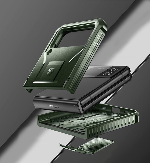 Husa blindată pentru Samsung Galaxy Z Flip 4 5G, Dexnor Clip Holder, verde
