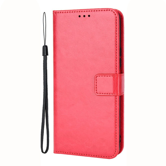 Cu clapetă pentru Motorola Moto G84 5G, Crazy Horse Wallet, roșu
