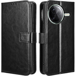 Cu clapetă pentru Xiaomi Poco F7 Ultra, Crazy Horse Wallet, negru