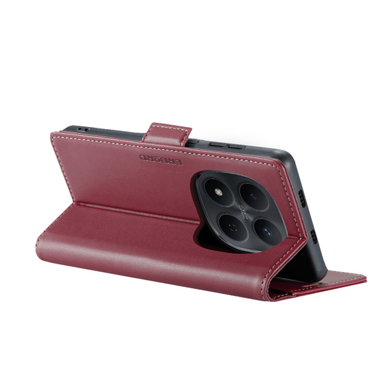 Husă flip lucioasă ERBORD Litchi pentru Xiaomi Redmi Note 15 Pro 4G