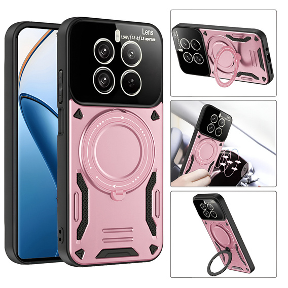 Husă blindată pentru Realme 12 Pro 5G / 12 Pro+ 5G, Magnetic Ring, roz