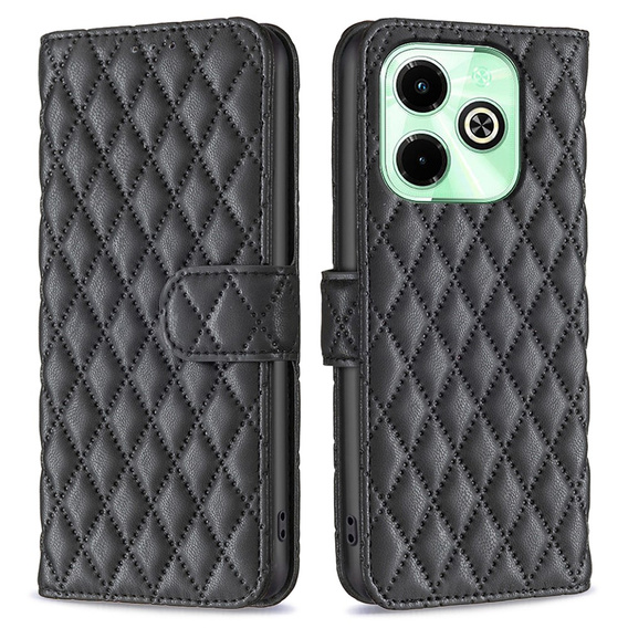 Cu clapetă pentru Infinix Hot 40i, Wallet, BINFEN COLOR, negru