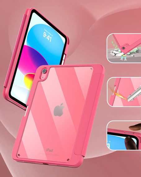 Husă pentru iPad 11" 2025 A16 (11 gen.) / iPad 10.9" 2022 (10 gen.), Smartcase Hybrid, cu spațiu pentru stylus, roz