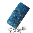Cu clapetă pentru Samsung Galaxy A14 4G/5G, Wallet, Sakura, albastru