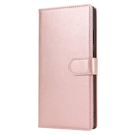 Husă cu clapetă pentru Samsung Galaxy S23 Ultra, portofel, pentru MagSafe, roz rose gold