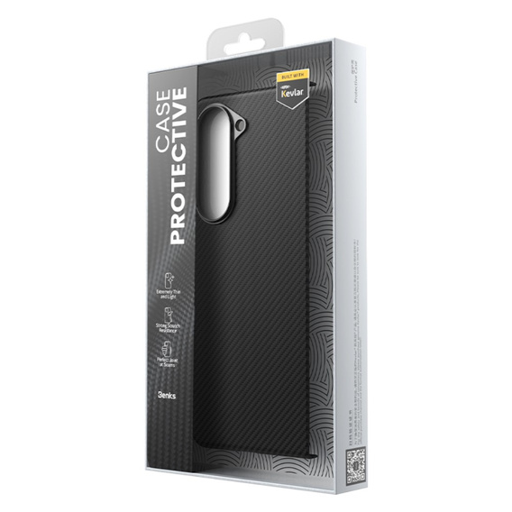 Carcasa BENKS Kevlar pentru Samsung Galaxy Z Fold5 5G, pentru MagSafe, Carbon Fiber, negru