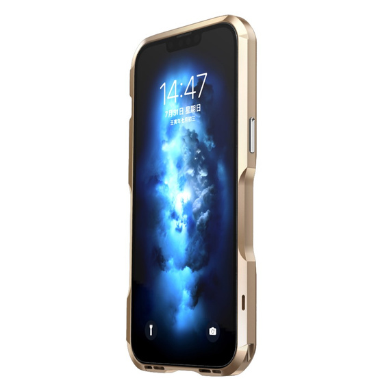 Husa LUPHIE pentru iPhone 14 Plus, Armor Bumper, de aur