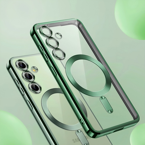 Husă pentru Samsung Galaxy A15 4G/5G, Electro MagSafe, verde + Sticlă pentru ecran