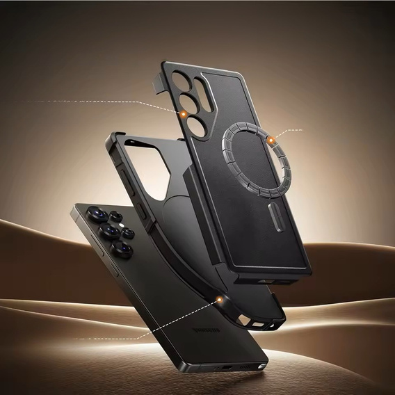 Husa pentru Samsung Galaxy S25 Ultra, Tongate MECH Series Clip, negru