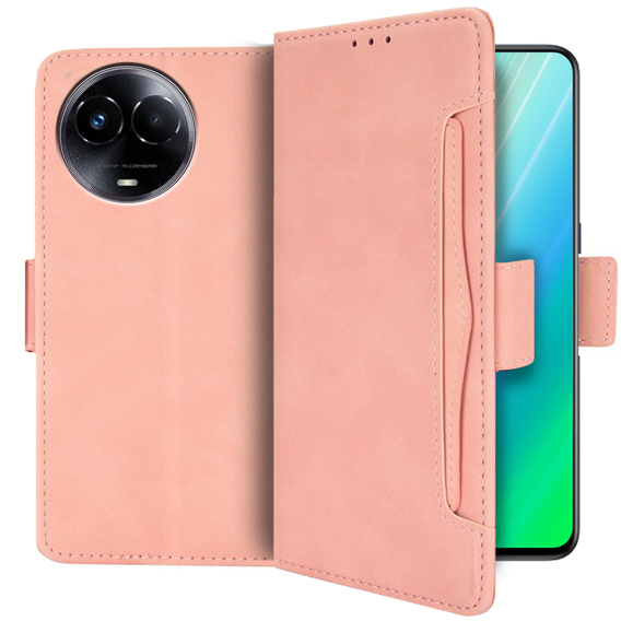 Cu clapetă pentru Realme 11 5G, Card Slot, roz