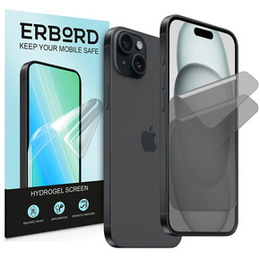 2 x iPhone 15 Privacy Foil, ERBORD Anti-Spy Hydrogel