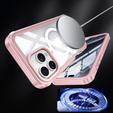 Husă pentru iPhone 16 Pro, Shockproof, cu sticlă, pentru MagSafe, roz