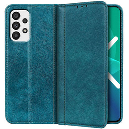 Husa cu clapetă pentru Samsung Galaxy A33 5G, Split Leather, albastru
