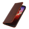 Husa cu clapetă pentru Samsung Galaxy M51, Split Leather, maro