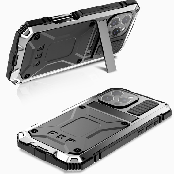 Husă blindată pentru iPhone 16 Pro, R-JUST, de argint