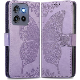 Cu clapetă pentru Motorola Edge 50 Neo / Motorola ThinkPhone 25, Butterfly, violet