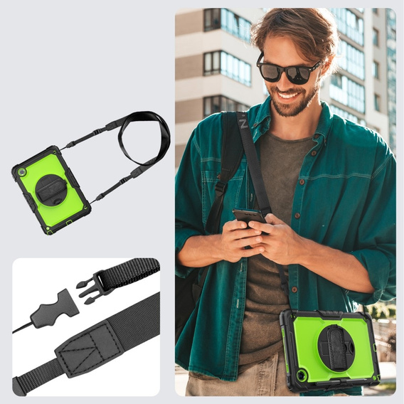 Husa blindată pentru Lenovo Tab M11, carcasă de protecție 360 cu slot pentru stylus, verde