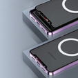 Carcasă de protecție pentru camera foto pentru Samsung Galaxy S23 Ultra, CamShield MagSafe, transparent / violet
