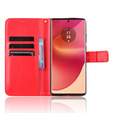 Cu clapetă pentru Motorola Edge 50 Fusion 5G, Crazy Horse Wallet, roșu